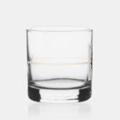 Mooie donkere bloemige goud versierd monogram U Whisky Glas (Rechts)