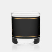 Mooie donkere bloemige versierde gouden monogram S Whisky Glas (Links)