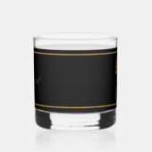 Mooie donkere bloemige versierde gouden monogram S Whisky Glas (Rechts)