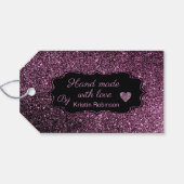 Mooie donkere gliters geven labels een cadeautje cadeaulabel (Achterkant Horizontaal)