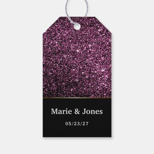 mooie donkere glittersparken cadeaulabel (Voorkant)