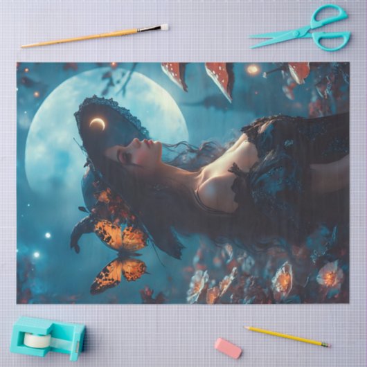 Mooie donkere heks tissuepapier (Craft)