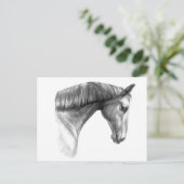 mooie donkere paard briefkaart (Staand voorkant)