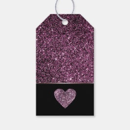 Mooie donkere paarse glitter sprankelt cadeau labe cadeaulabel
