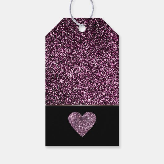 Mooie donkere paarse glitter sprankelt cadeau labe cadeaulabel (Voorkant)
