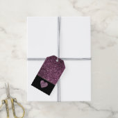 Mooie donkere paarse glitter sprankelt cadeau labe cadeaulabel (Met Touw)