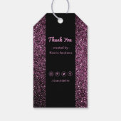Mooie donkere paarse glitter sprankelt cadeau labe cadeaulabel (Achterkant)
