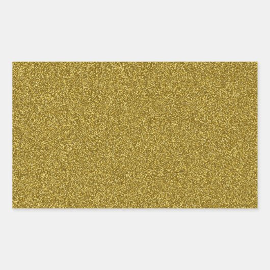 Mooie, donkergele goudglitter rechthoekige sticker (Voorkant)