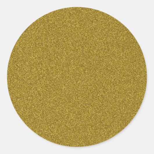 Mooie, donkergele goudglitter ronde sticker (Voorkant)