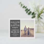 Mooie donkergrijze foto Save the Date Post Kaarten (Staand voorkant)