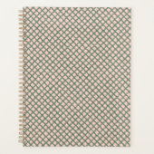 Mooie donkergroene pastelroze ruitenpatroon planner (Voorkant)