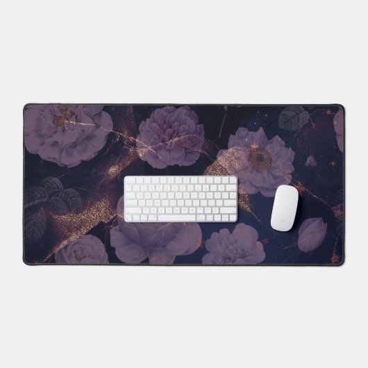 Mooie donkerpaarse bloemen groot bureaumat (Keyboard & Muis)