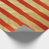 Mooie, donkerrode en gouden oliestapels cadeaupapier (Hoek)