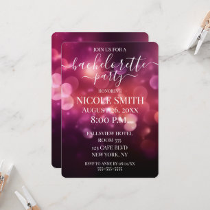 Mooie donkerroze glittersaai Bachelorette-feest Kaart