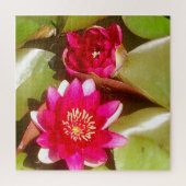 Mooie donkerroze waterLily, Lotus Blossom Legpuzzel (Verticaal)