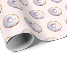 Mooie Donut Aquarel Patroon Cadeaupapier