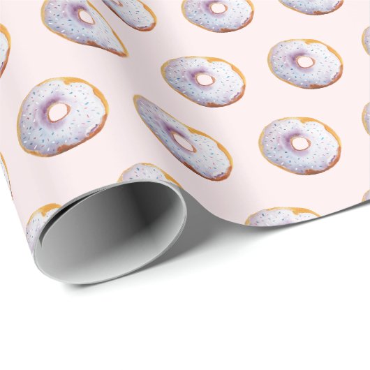 Mooie Donut Aquarel Patroon Cadeaupapier (Rol Hoek)