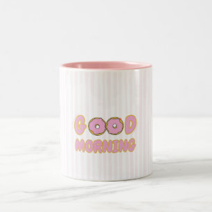 Mooie Donut Goedemorgen Tweekleurige Koffiemok