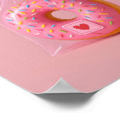 Mooie Donut Muurkunst, Roze Esthetische Keuken Poster (Hoek)