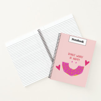 Mooie Donut Notitieboek Roze Gelinieerd Dagboek