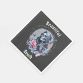 Mooie Dood  Grim Reaper Floral Glitter Servet (Hoek)