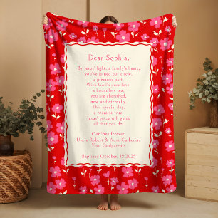 Mooie Doop Bloemstuk Fleece Deken Gevonden Geschen