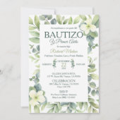 Mooie Doop en Eerste verjaardag Groene Bladeren Kaart (Voorkant)