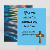 Mooie doop uitnodigen. kaart (Voorkant / Achterkant)