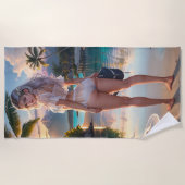 Mooie doos fantasie meisje strand handdoek (Voorkant)