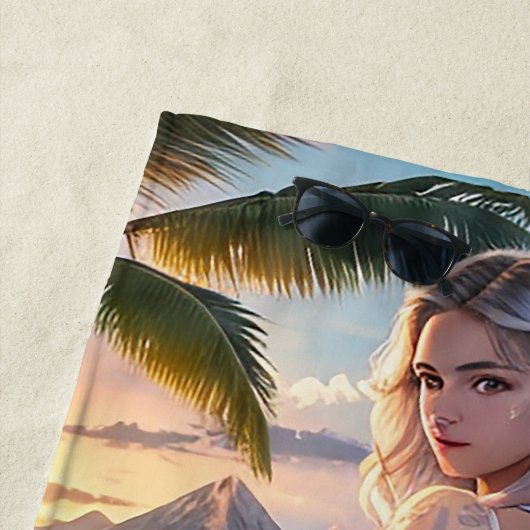 Mooie doos fantasie meisje strand handdoek (In situ)