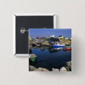 Mooie dorp Peggy's Cove met haven Vierkante Button 5,1 Cm (Voorkant /achterkant)