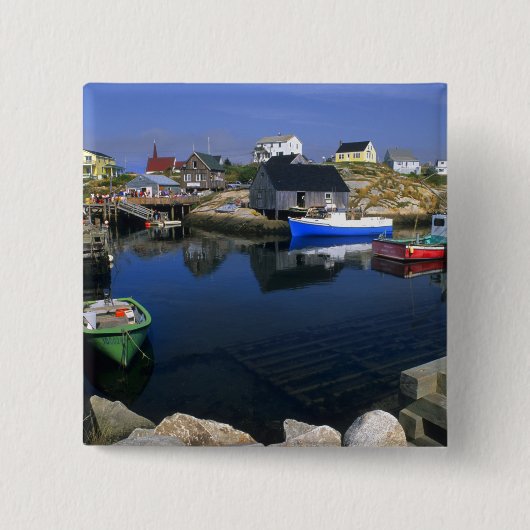 Mooie dorp Peggy's Cove met haven Vierkante Button 5,1 Cm (Voorkant)