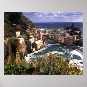 Mooie dorp Vernazza in de Cinque Poster