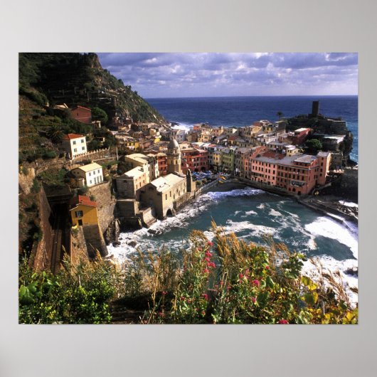 Mooie dorp Vernazza in de Cinque Poster (Voorkant)