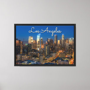 Mooie Downtown Los Angeles bij zonsondergang Canvas Afdruk