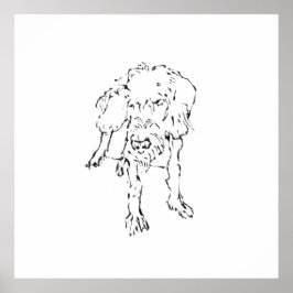 Mooie draadharige Dachshund-hond muur kunst Poster