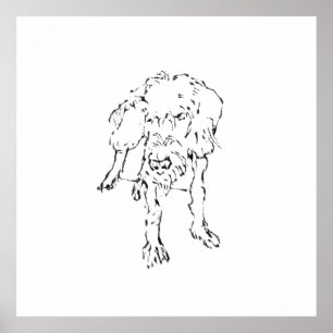 Mooie draadharige Dachshund-hond muur kunst Poster
