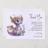 Mooie draak met elegante kroon bedankkaart (Voorkant / Achterkant)