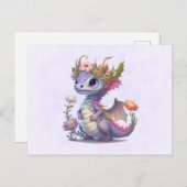 Mooie draak met elegante kroon briefkaart (Voorkant / Achterkant)