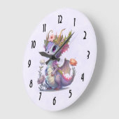 Mooie draak met elegante kroon grote klok (Hoek)