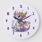 Mooie draak met elegante kroon grote klok (Voorkant)