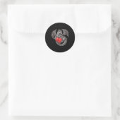 Mooie Draak Met Groot Rode Hart Outfit Ronde Sticker (Tas)