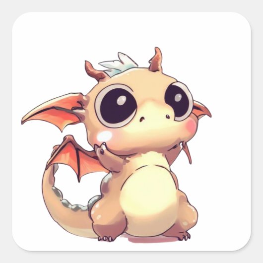 Mooie draak, mooie ogen vierkante sticker (Voorkant)