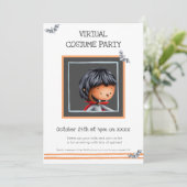 Mooie Dracula en Vleermuizen Virtuele Verkleedfees Kaart (Staand voorkant)