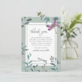 Mooie Dragonfly en een Grieks huwelijk in de tuin Bedankkaart (Staand voorkant)