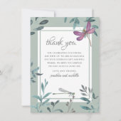 Mooie Dragonfly en een Grieks huwelijk in de tuin Bedankkaart (Voorkant)