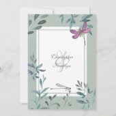 Mooie Dragonfly en een Grieks huwelijk in de tuin Kaart (Achterkant)