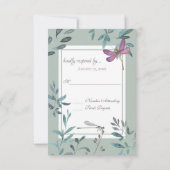 Mooie Dragonfly en een Grieks huwelijk in de tuin RSVP Kaartje (Achterkant)