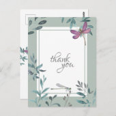 Mooie Dragonfly en Garden Greenery Dank u Briefkaart (Voorkant / Achterkant)