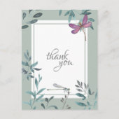 Mooie Dragonfly en Garden Greenery Dank u Briefkaart (Voorkant)